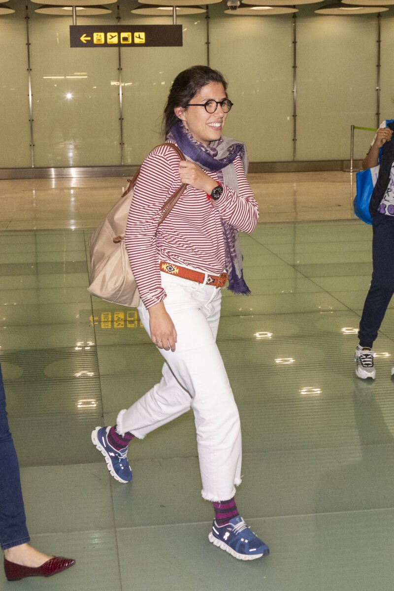 Teresa Urquijo en el aeropuerto