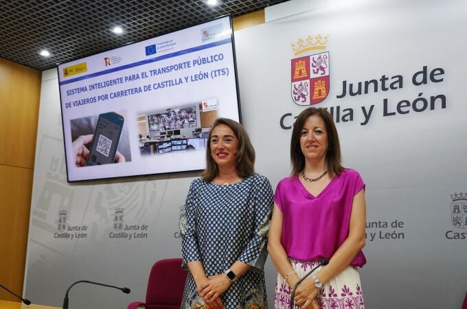 La consejera María González Corral presenta el proyecto junto a la directora de Transportes y Logística, Laura Paredes
