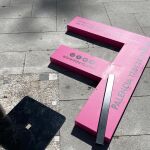 Destrozo de letras de reclamo del Festival Internacional de Fotografía de Palencia