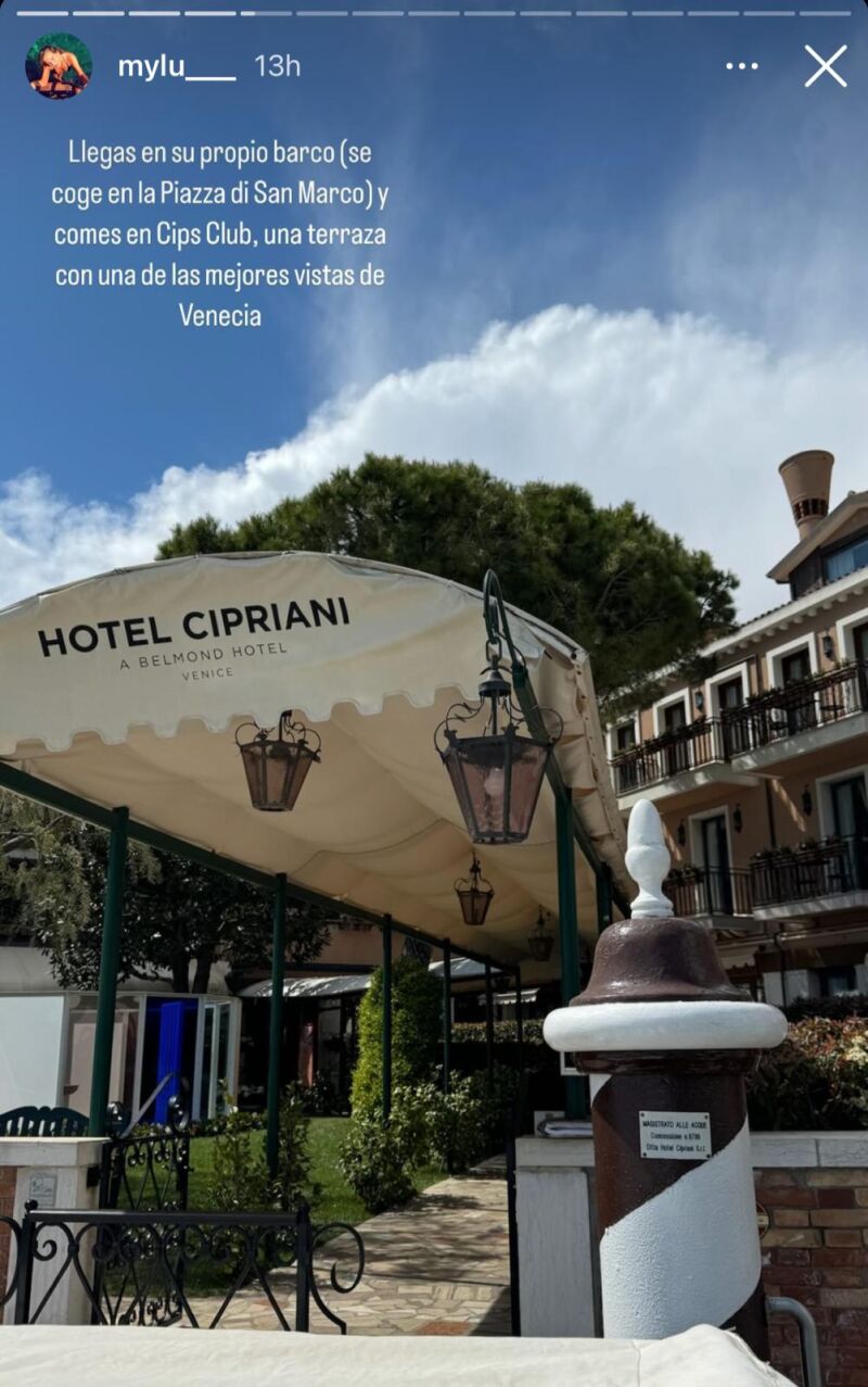 Tamara Falcó, Íñigo Onieva, Luisa Bergel y Cristian Flórez disfrutan de una comida en el Hotel Cipriani de Venecia