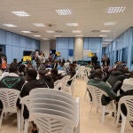 Una de las salas de asilo del aeropuerto de Barajas.