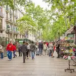 El emblemático paseo de la Rambla, en Barcelona