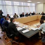 Reunión de la junta de portavoces de las Cortes presidida por Carlos Pollán