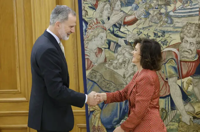 El Rey recibe en audiencia a la presidenta del Consejo de Estado, Carmen Calvo, con motivo de su nombramiento 