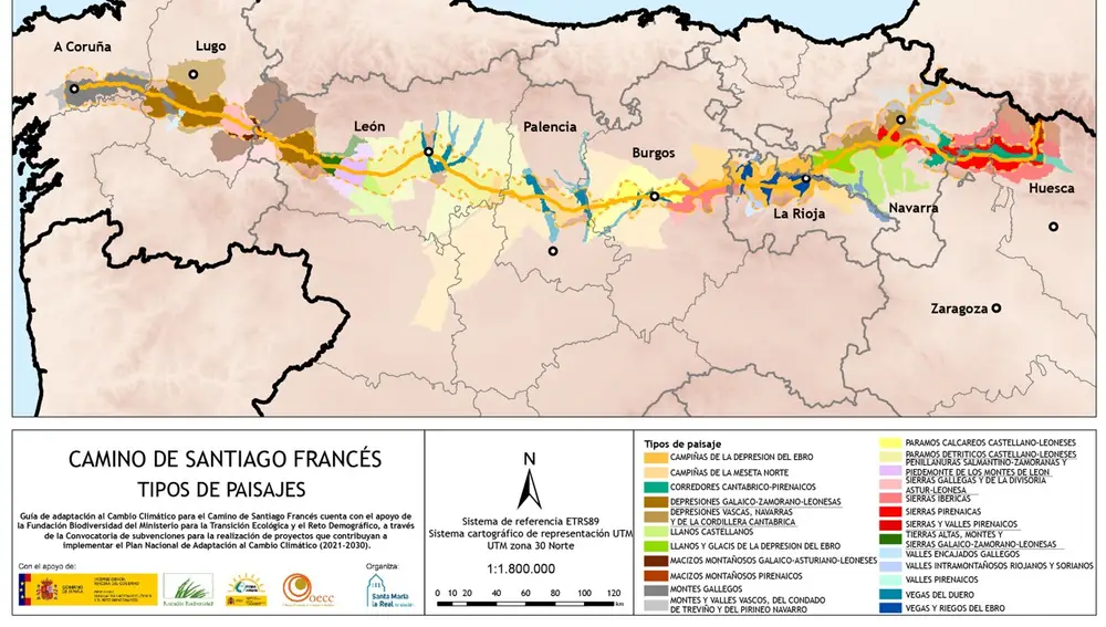 Tipo de paisajes que se pueden disfrutar en el Camino de Santiago francés