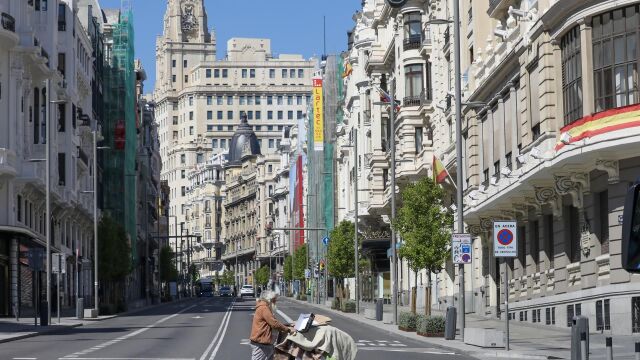 Imagen del centro de Madrid durante la pandemia de Covid-19