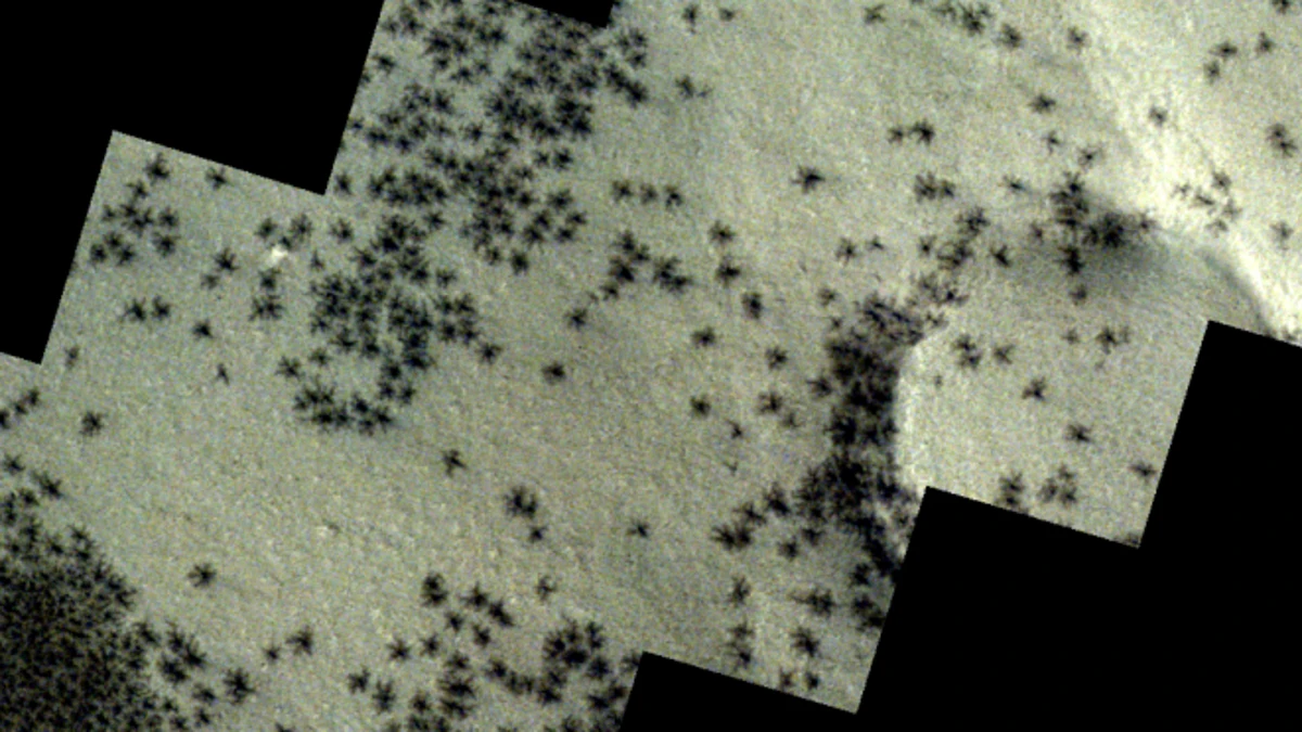 Qué son las ‘arañas’ que la Agencia Espacial Europea ha fotografiado en Marte