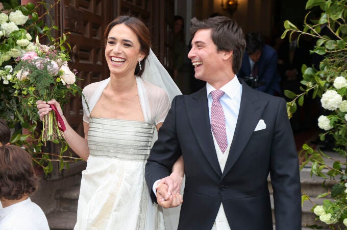 Carmen Gómez Acebo en su boda con Borja Álvarez de Estrada.
