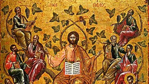"Cristo, la vid verdadera", icono griego del siglo XVI