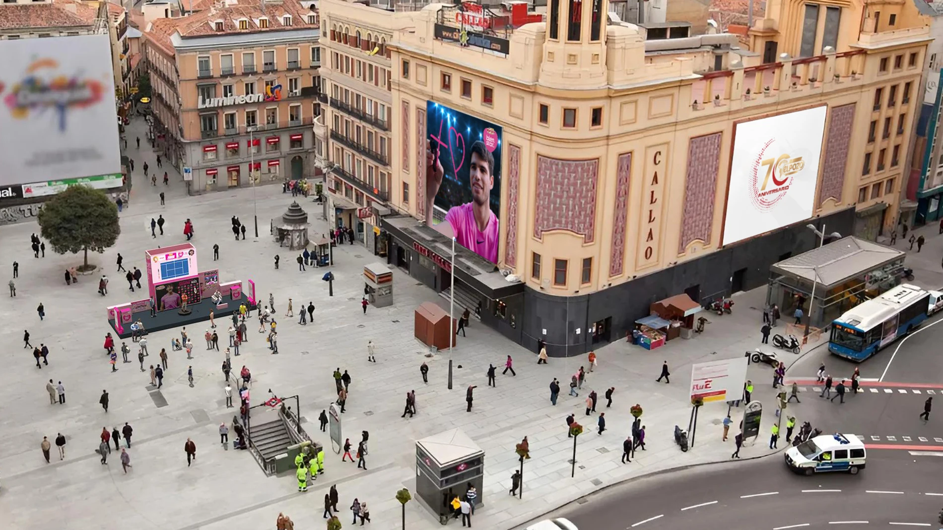 La Plaza de Callao en Madrid acogerá el torneo de tenis virtual