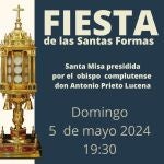 La fiesta de las Santas Formas de Alcalá de Henares reunirá este domingo a centenares de fieles en una procesión.