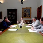 Conrado Íscar en la reunión mantenida con los alcaldes vallisoletanos