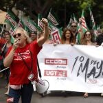 Detalle de la Manifestación con motivo del Día Internacional del Trabajo en Andalucía de 2023