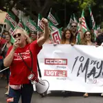 Detalle de la Manifestación con motivo del Día Internacional del Trabajo en Andalucía de 2023
