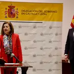 La nueva subdelegada del Gobierno en Salamanca, Rosa María López Alonso, toma posesión de su cargo, en presencia del delegado Nicanor Sen