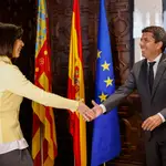 El president de la Generalitat, Carlos Mazón, se reune con la secretaria general del PSPV-PSOE, Diana Morant
