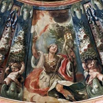 Alegoría eucarística en la cúpula de la Capilla de las Santas Formas