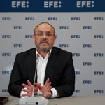 Rueda de prensa de Alejandro Fernández (PPC) en la sede de EFE