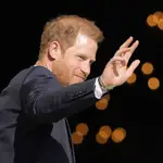 Prince Harry waves as he arrives at St Paul&#39;s Cathedral for a &#39;Service of Thanksgiving&#39; celebrating 10 years of the Invictus Games Foundation, in London, Wednesday, May 8, 2024.