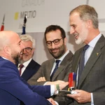 El Rey Felipe VI hace entrega del trofeo a la Pyme del Año 2023 a Meltio, la empresa jienense con un método pionero de impresión 3D de metal.
