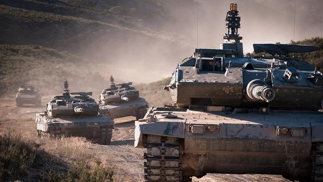 Carros de combate Leopard, integrados en la organización de la División Castillejos