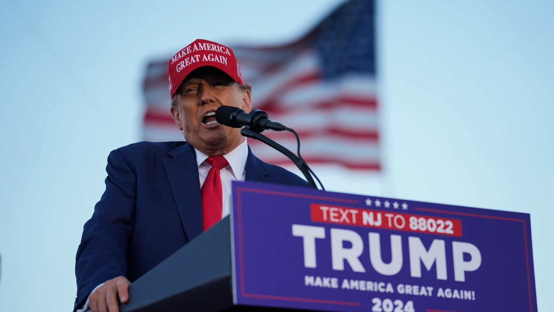 Republican presidential candidate, former President Donald Trump speaks at a campaign rally in Wildwood, N.J., Saturday, May 11, 2024. (AP Photo/Matt Rourke)