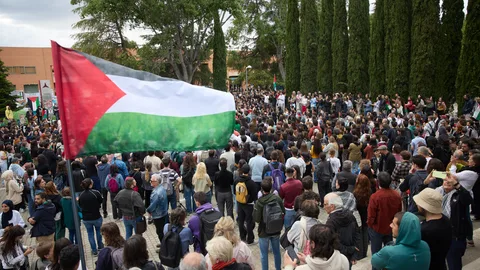 Nueva concentración en solidaridad por el pueblo palestino en Ciudad Universitaria (Madrid)