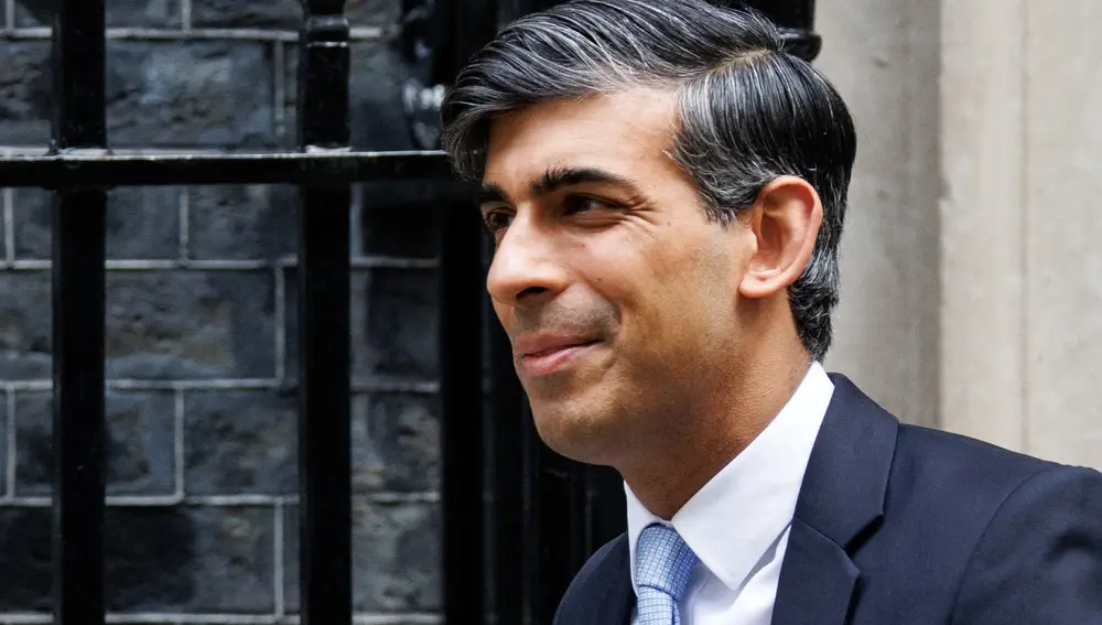 British Prime Minister Rishi Sunak departs for Prime Minister's Questions in London