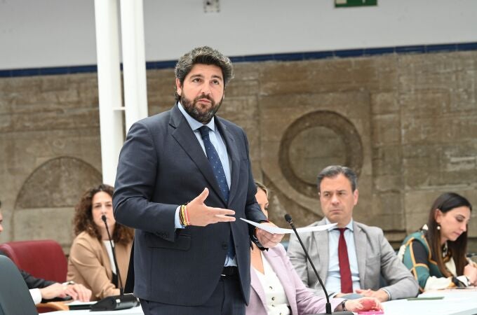 El presidente de la Comunidad, Fernando López Miras, compareció hoy en la Asamblea Regional