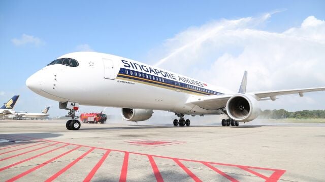 Un avión de Singapur Airlines