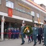 Carlos Pollán, Luis Miguel González Gago, Conrado Íscar y Raquel Alonso, durante el homenaje a la Guardia Civil en Valladolid