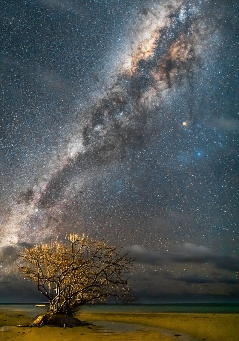 El cielo captado desde Isla Mauricio