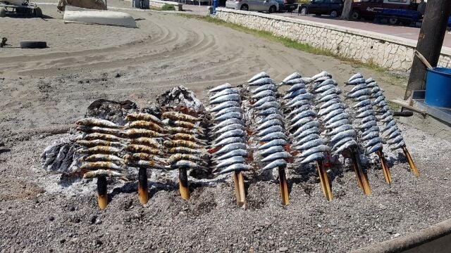 Espetos típicos de Málaga 