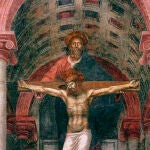  La Santísima Trinidad, de Masaccio. Iglesia Santa María la Novella, Florencia, Italia