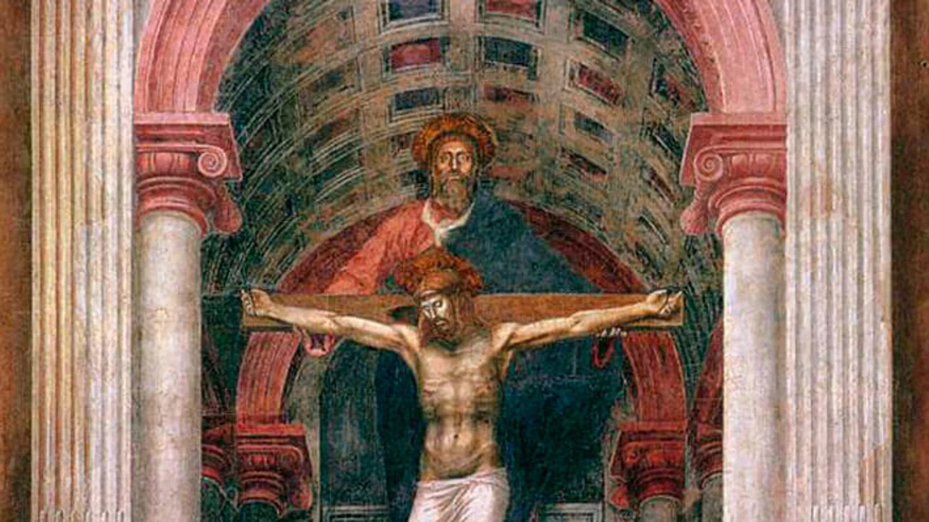  La Santísima Trinidad, de Masaccio. Iglesia Santa María la Novella, Florencia, Italia