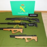 Armas aprehendidas en Zamarramala