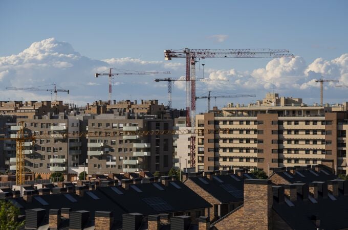 Viviendas en construcción en el barrio del Cañaveral