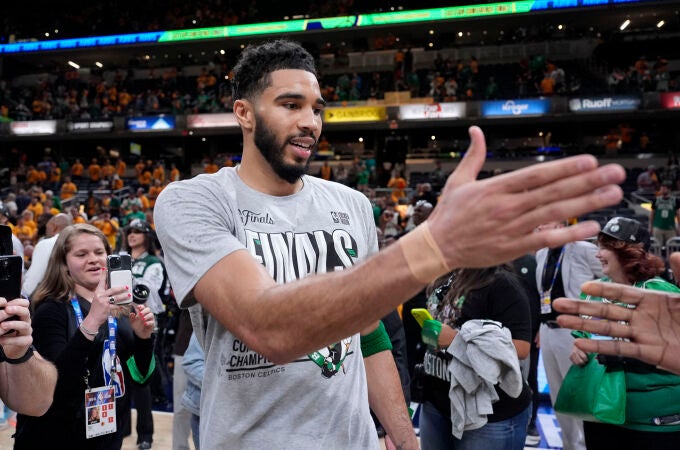 Jayson Tatum, después de proclamarse los Celtics campeones del Este