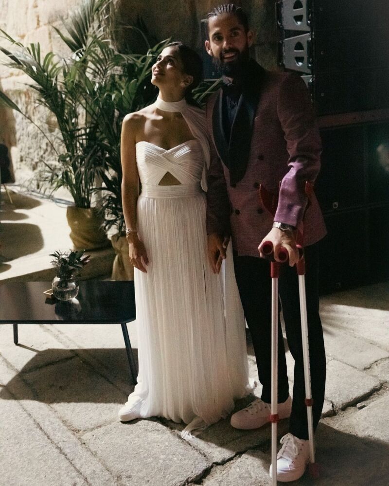 Sara Sálamo e Isco en su boda. 