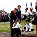 French President Macron pays tribute to French Resistance fighters in Brittany