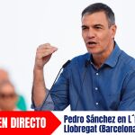 Pedro Sánchez en un mitin en L´Hospitalet de Llobregat