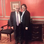 Con Rodolfo Martín Villa en el salón Julio Camba del Palace