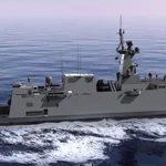Recreación de la fragata Alfa 300 de Navantia que quiere vender a la Armada australiana