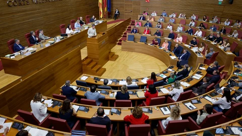 Imagen del hemiciclo de Les Corts esta mañana