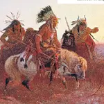 «El rastro perdido», óleo sobre lienzo de Charles Wimar que muestra a nativos americanos