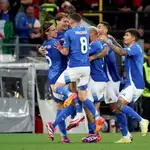 Celebración del segundo gol de Italia