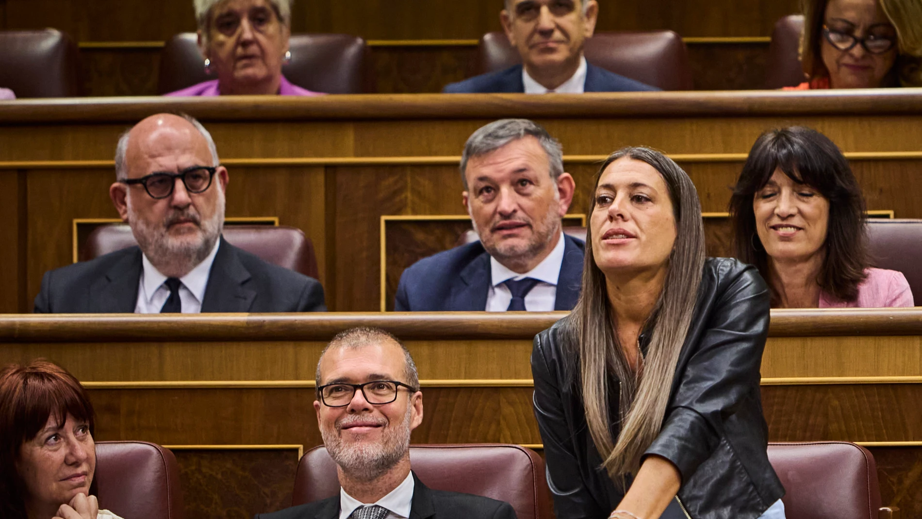 La portavoz de Junts en el Congreso, Miriam Nogueras, durante una sesión plenaria, en el Congreso de los Diputados.