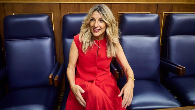 Yolanda Diaz durante un Pleno del Congreso. 