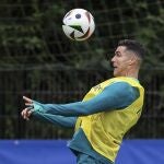 Cristiano Ronaldo, en un entrenamiento de Portugal