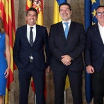 La alcaldesa de Castellón, Begoña Carrasco, el presidente de la Generalitat, Carlos Mazón; el presidente de la Autoridad Portuaria de Castellón, Rubén Ibáñez.